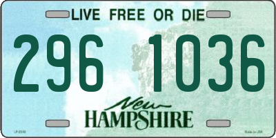 NH license plate 2961036