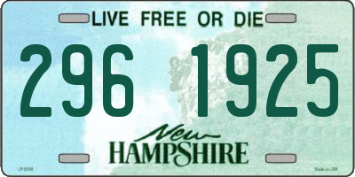 NH license plate 2961925