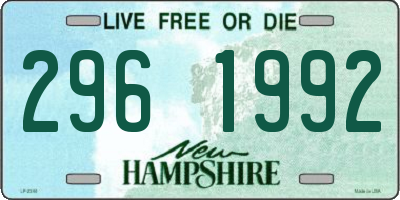 NH license plate 2961992