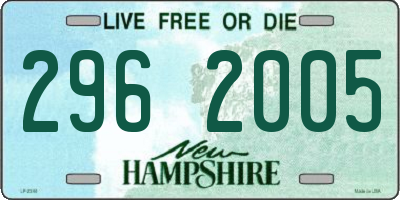 NH license plate 2962005