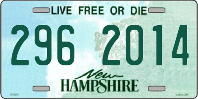 NH license plate 2962014