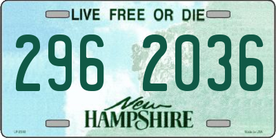 NH license plate 2962036