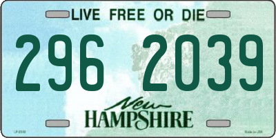NH license plate 2962039