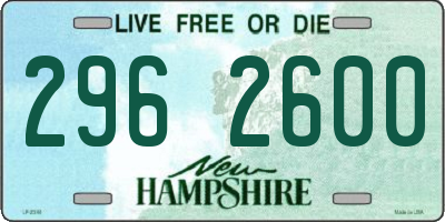 NH license plate 2962600