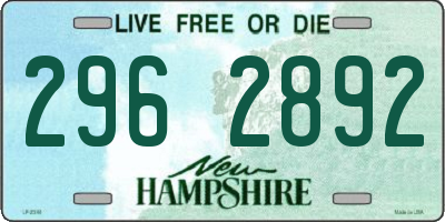 NH license plate 2962892