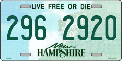 NH license plate 2962920