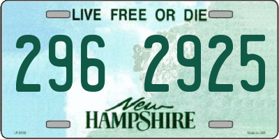 NH license plate 2962925
