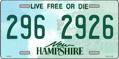 NH license plate 2962926