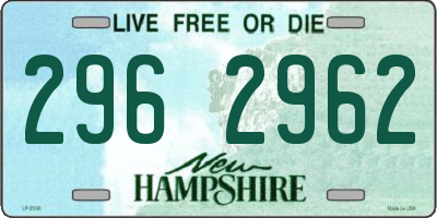 NH license plate 2962962