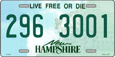 NH license plate 2963001