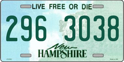 NH license plate 2963038
