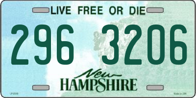 NH license plate 2963206