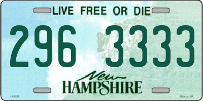 NH license plate 2963333
