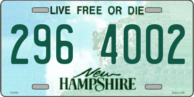 NH license plate 2964002
