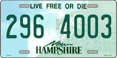 NH license plate 2964003