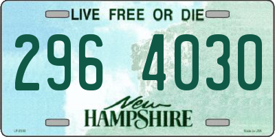 NH license plate 2964030