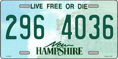 NH license plate 2964036