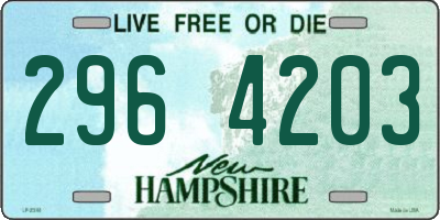 NH license plate 2964203