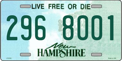 NH license plate 2968001