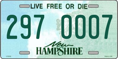 NH license plate 2970007