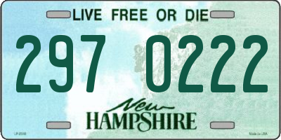 NH license plate 2970222