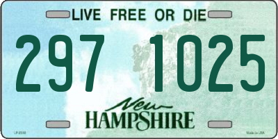 NH license plate 2971025