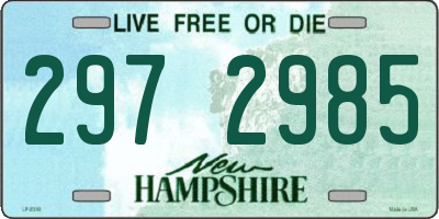 NH license plate 2972985