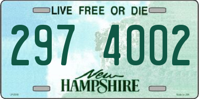 NH license plate 2974002