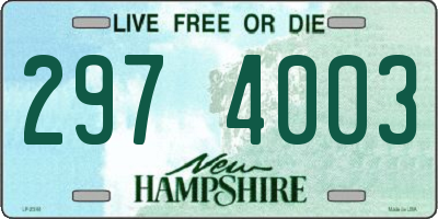 NH license plate 2974003