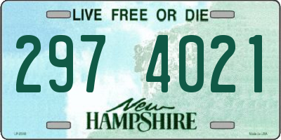 NH license plate 2974021