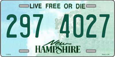 NH license plate 2974027