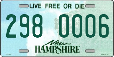 NH license plate 2980006