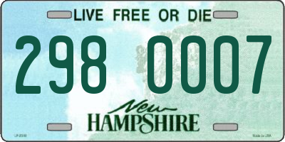 NH license plate 2980007