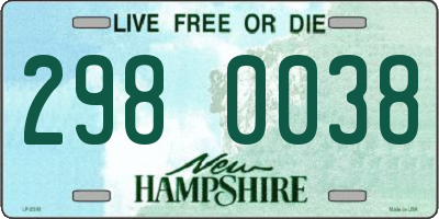 NH license plate 2980038