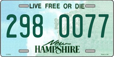 NH license plate 2980077