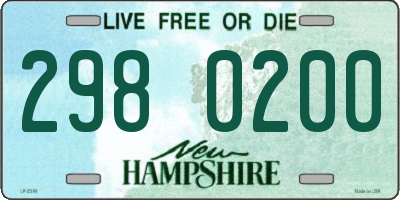 NH license plate 2980200