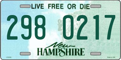 NH license plate 2980217