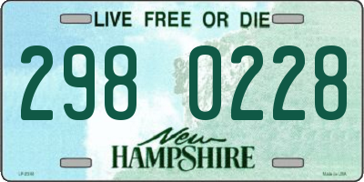 NH license plate 2980228