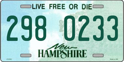 NH license plate 2980233