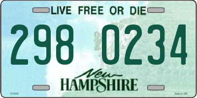 NH license plate 2980234
