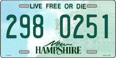 NH license plate 2980251