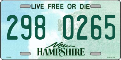 NH license plate 2980265
