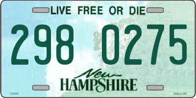 NH license plate 2980275