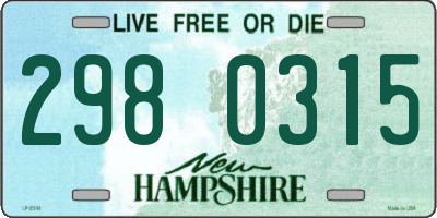 NH license plate 2980315