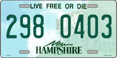 NH license plate 2980403