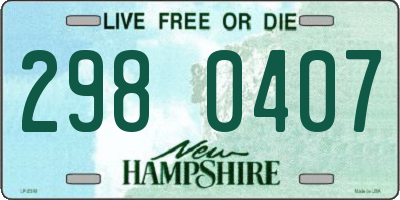 NH license plate 2980407