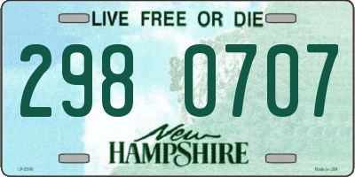 NH license plate 2980707