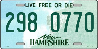 NH license plate 2980770