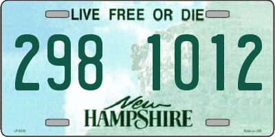 NH license plate 2981012