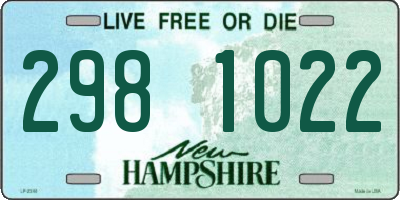 NH license plate 2981022